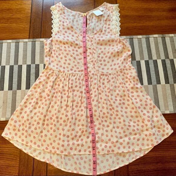 LC LAUREN CONRAD Polka Dot Lace-Trim Babydoll Tank XS - Picture 8 of 9
